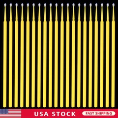 100 Micro Brushes Applicators Microbrush Dental Regular Yellow 2.0 mm