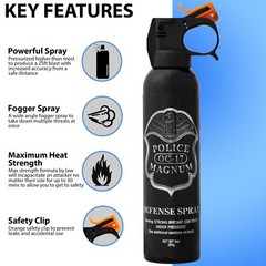 POLICE MAGNUM pepper spray 9oz ounce Riot Fire Master Fog Home Office Security