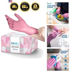 Pink Nitrile Disposable Gloves – Esthetician, Nail Tech, Hair Dye & Stylist, …