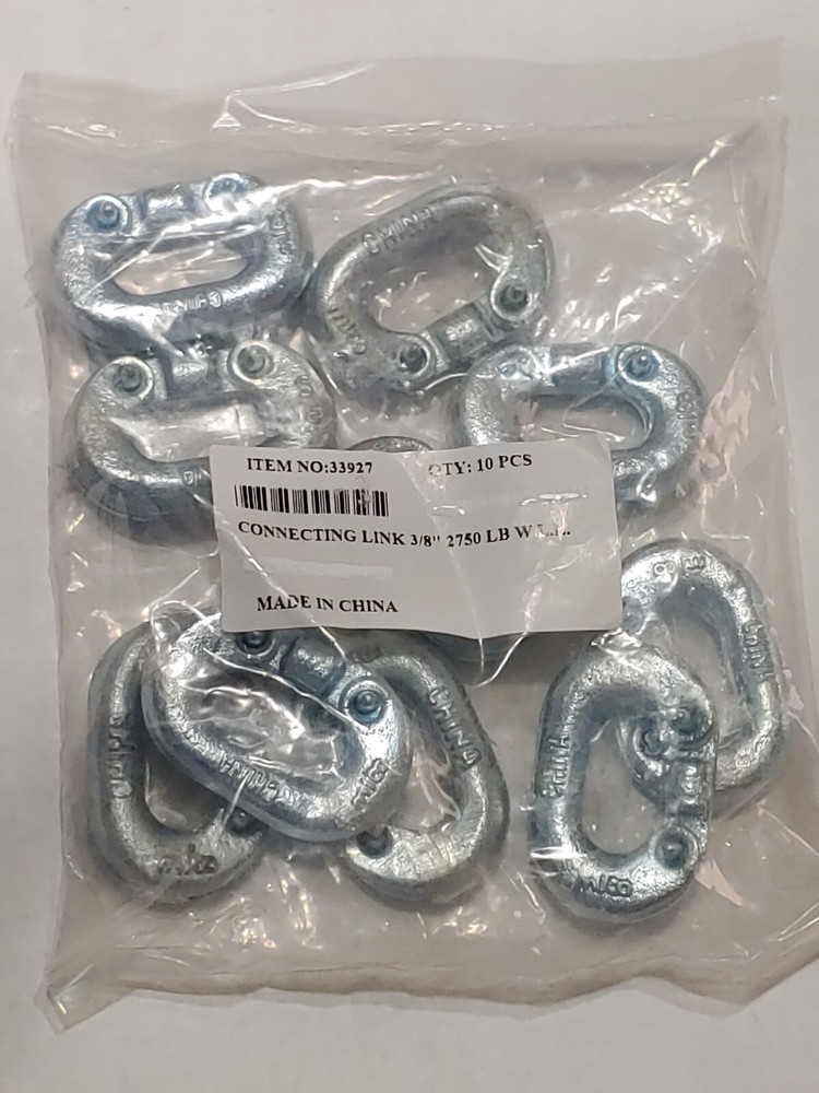 1 pack of 10 Chain 3/8″ Connecting Link 2750 LB W.L.L Hammer C-link 33927