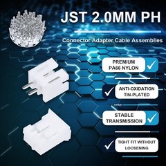 CQRobot JST PH 2.0 mm Pitch 2-Pin Electronic Computer 2P, PH-White 2P