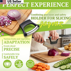 JAYVAR Onion Holder for Slicing,304 Stainless Steel Universal size, Silver