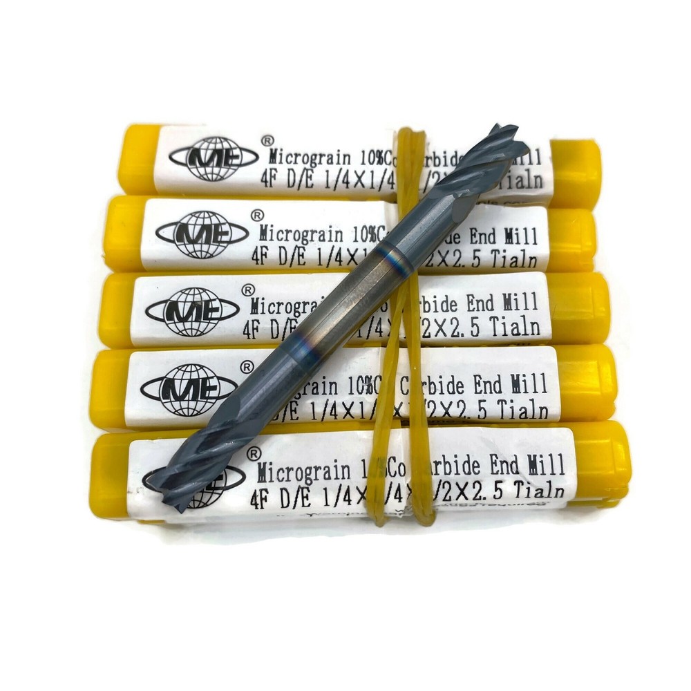 10pcs 1/4″ double end Solid Carbide End Mills Tialn Coated 4 flute 1006-TDE-14