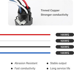 4Pin 12V Relay with 30A Fuse,Spst Normally Open Car Relay with 14 AWG Harness,Un