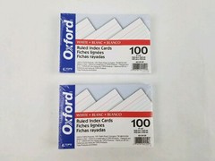 Oxford Ruled Index Cards, White, 4 x 6 Inches, 100 per Pack (40159-SP) 2 pack