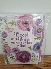 New Blessed Is the Woman Who Walks With God 5×7 Journal Book w/Pink & Silver Pen