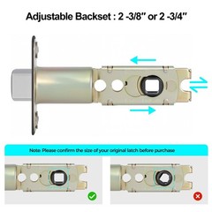 1 Pack Black Door Latch Replacement, 8mm Big Spindle Hole, 45°Turning Angle