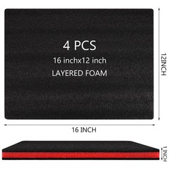 4Pack 16×12×1 inch Tool Box Foam, Polyethylene Shadow Kaizen Foam Pad Sheets …