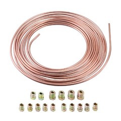 25Ft 3/16 Copper-Nickel Coated Alloy Brake Line Tubing Coil Kit Tube Roll wit…