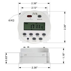 JVR 12V Timer Switch Programmable Digital 12 Volt DC/AC/Solar Battery Powered