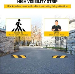 3.3 FT Heavy Duty Rubber Speed Bump 2-Pack Driveway Cable Protector Ramp w/Bolts