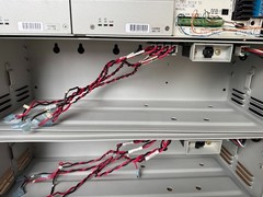 Two Eltek Valere C0350A-VC 48V power rectifiers w/chassis and two battery boxes