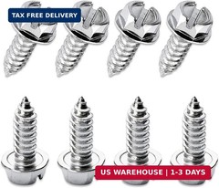 8 PCS License Plate Screw Kit, 304 Stainless Steel Bolt Fasteners, Hex Head Scre