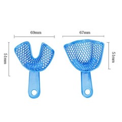 Dental Autoclavable Plastic Steel Impression Trays Denture Blue L/M/S/Q/A Opt