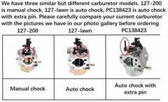 Carburetor For Powerhorse Branded 208CC 6HP/6.5HP/7HP # EZ-PH45749-CA Fuel Line
