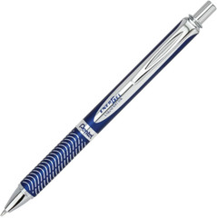 PENTEL EnerGel Alloy RT Retractable Liquid Gel Pen.7mm Blue Barrel Black Ink (