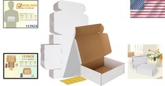 12x10x4 White Corrugated Shipping Boxes – Pack of 15