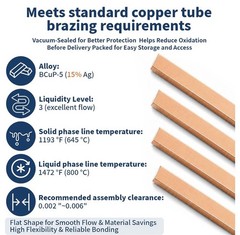 BCuP-5 AWS 15% Silver Copper Alloy Brazing Rods 14 in Flat Strip 6 Pack
