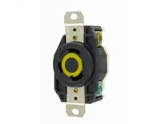 Leviton 30 Amp 125-Volt Flush Mounting Grounding Locking Outlet, Black 2610