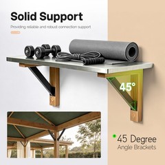 4 Pcs 45 Degree Angle Support Brackets Pergola Kit Heavy Duty Connector Brace