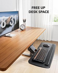 AX WABER Keyboard Tray Under Desk with Storage Drawer, Height Adjustable