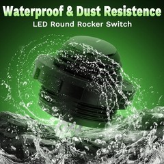 Waterproof LED Rocker Toggle Switch 12V SPST 3 Pin On Off Car M Color: Green-1