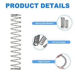 uxcell 10Pcs Compression Spring, 10mm OD, 0.6mm x x 50mm, Silver