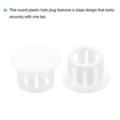 64 PCS 11mm 7/16 Inch White Plastic Hole Plugs Flush Panel Insert End Cap