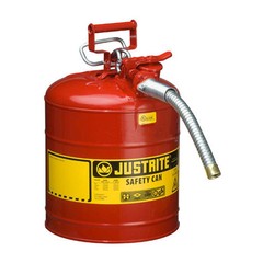 Justrite 7250130 Type II AccuFlow Steel Safety Can 5 Gallon With 1″ Metal Hose