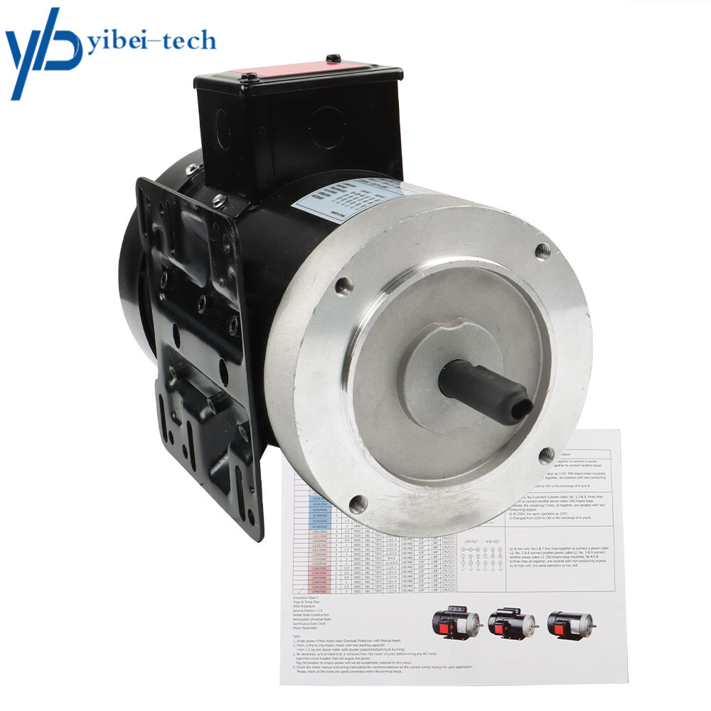 56C Frame 60 HZ 1800 RPM 2 HP 3 Phase Electric Motor TEFC 230 / 460 Volt