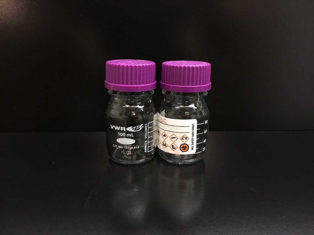VWR Cat No 10754-814 Media Storage Bottles W GL Screw Caps 100mm Lot 2 PCS