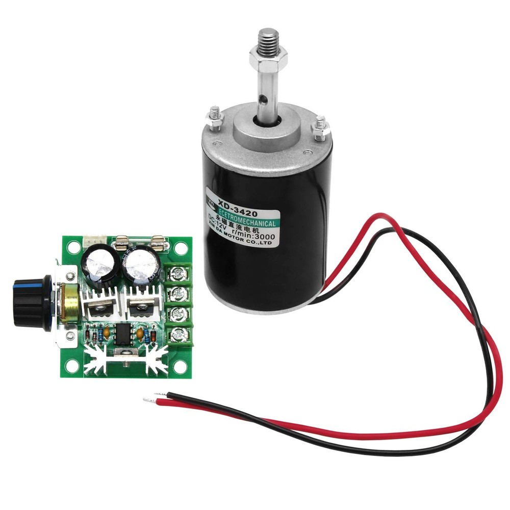 12V 30W Permanent Magnet DC Motor, 3000RPM High Speed CW/CCW Electric Gear…