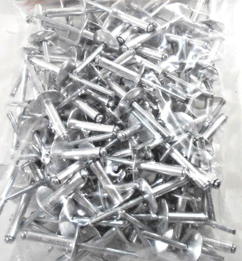 100 LARGE FLANGE 3/16″ X 3/4″ ALUMINUM BIG HEAD POP RIVETS STEEL MANDREL #27546