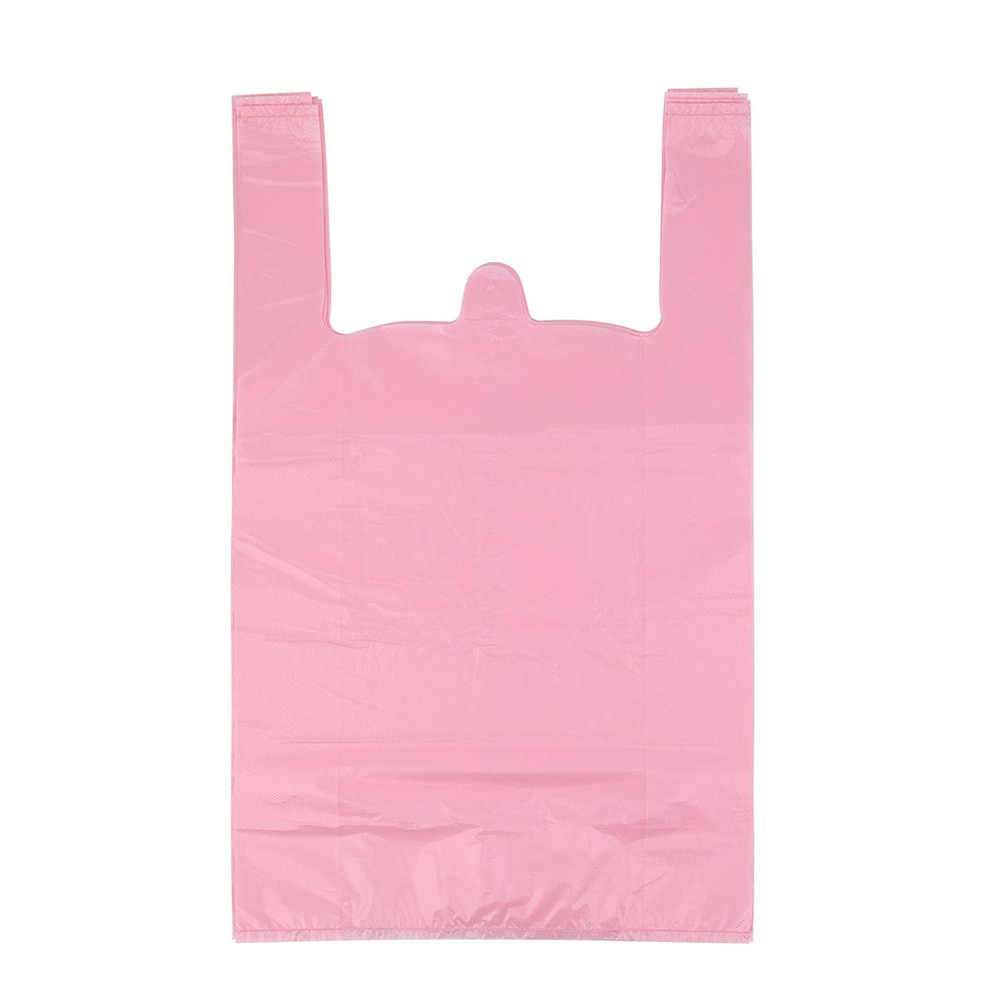 LazyMe T Shirt Bags, Pink Plastic Bags with 50 Count (Pack of 1),
