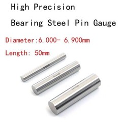 3pcs 6.000mm-6.900mm Diameter High Precision Bearing Steel Pin Gauge 50mm Length
