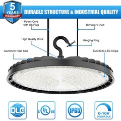 150 Watts UFO LED Light High Bay 5000K Warehouse Commercial Lighting 22500 Lumen
