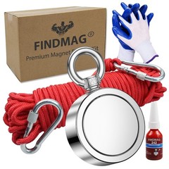 Ultimate 1000 lbs Double-Sided Neodymium Magnet Fishing Tool with Rope & Coating