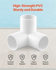 VEVOR 3-Way PVC Fittings 10-Pack PVC Pipe Joints Elbow Connector for 1″ PVC Pipe