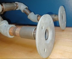 MIXED-METAL PIPE ROBOT ART 6-1/4 POUNDS MODULAR STEAMPUNK TORCH PATINA 1286