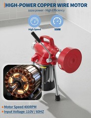 Drain Cleaner Machine 100Ft x 5/8″ Drain Auger Sewer Snake Plumbing with Cutters