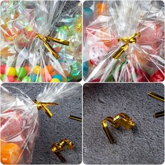 300pcs Cellophane Bags 6X9 5X7 4X6 Cellophane Treat Bags with Ties Goodie Bag Cl
