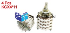 4Pcs KCX4X11 4P11T 4 Pole 11 Position Four Decks Band Channael Rotary Switch Sel