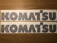 Komatsu 24” Black Vinyl Decal Sticker (Set of 2) Mini Excavator Loader 4×4