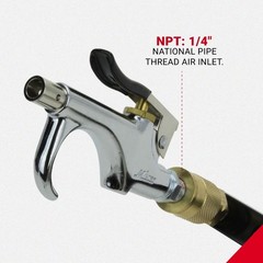 Milton (S-148) 1/4″ NPT Lever Blow Gun – Rubber and Safety Tip Nozzles Single