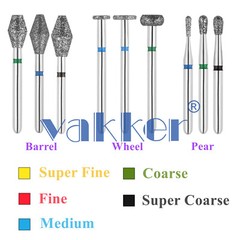 10pc/pk Dental FG Diamond Burs High Speed Barrel Wheel Pear Shape Polishing Burs