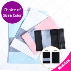 Multi-Color&Size Silver Inside Matte Aluminium Mylar Flat Zip Lock Bag w/Window