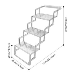 3 Steps Ladder Step Camper Aluminum Alloy Foldable Scissor Stairs Ladder 110kg