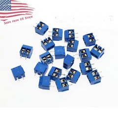 25 Pcs 2-Pin Screw Terminal Block Connector 5.08mm Pitch PCB Mount Blue 25X