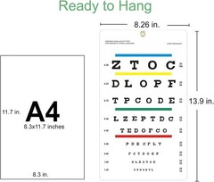 Eye Chart, Upgraded Snellen Eye Chart for Eye Exams 10 Feet, 14×8 Inches Plas…