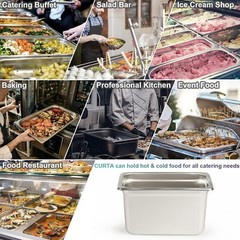 CURTA 6 Metal 1/4 Size 6″ Deep Food Pans 6.5×10.5″Steam Prep Fridge NSF Thick